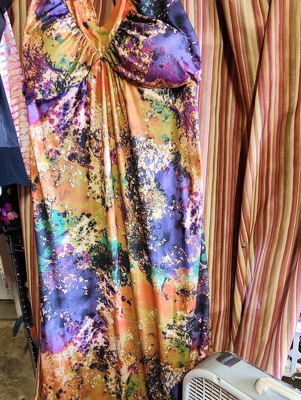 Multicolor Abstract Print Maxi Dress - Women